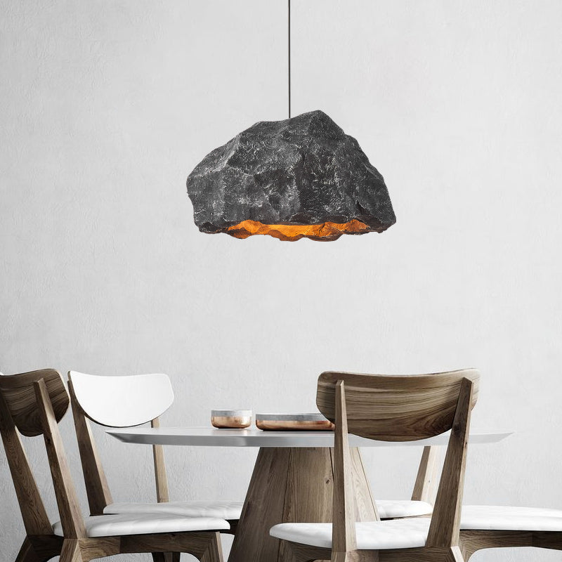 1-Light Rock Suspended Lighting Fixture Modern Pendant Light Kit for Dining Room
