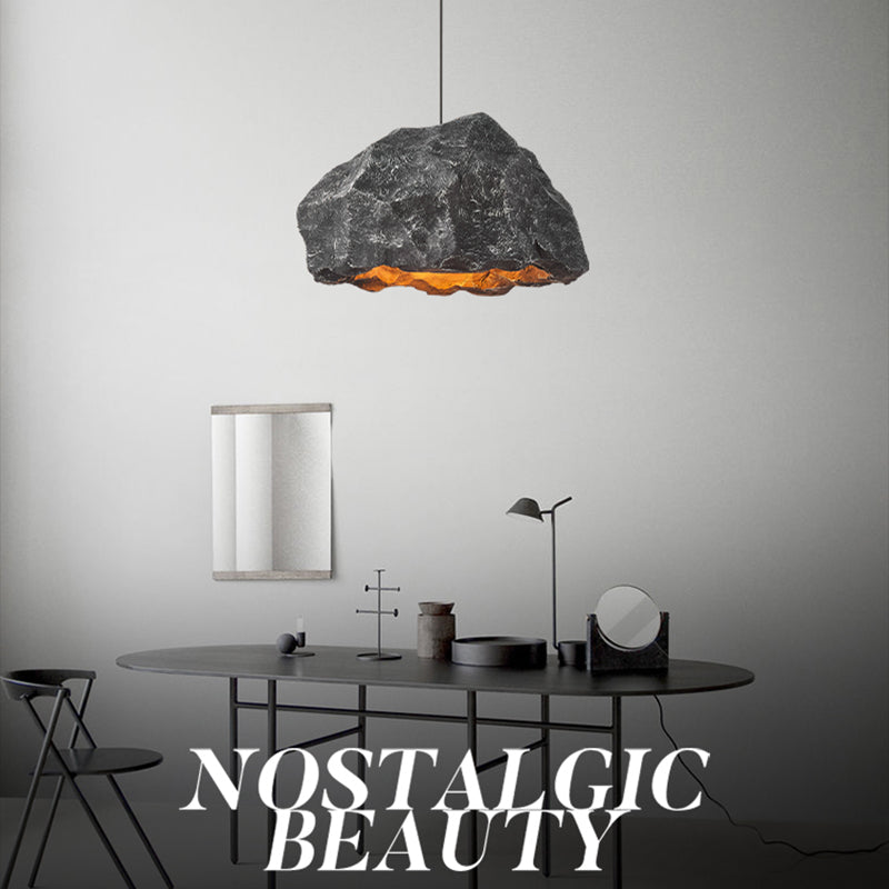1-Light Rock Suspended Lighting Fixture Modern Pendant Light Kit for Dining Room