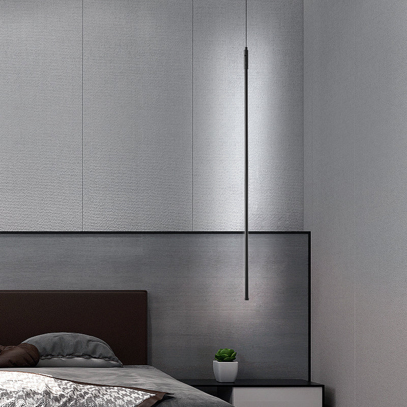 Pendre de style moderne linéaire en métal à 1 lumière pour le restaurant