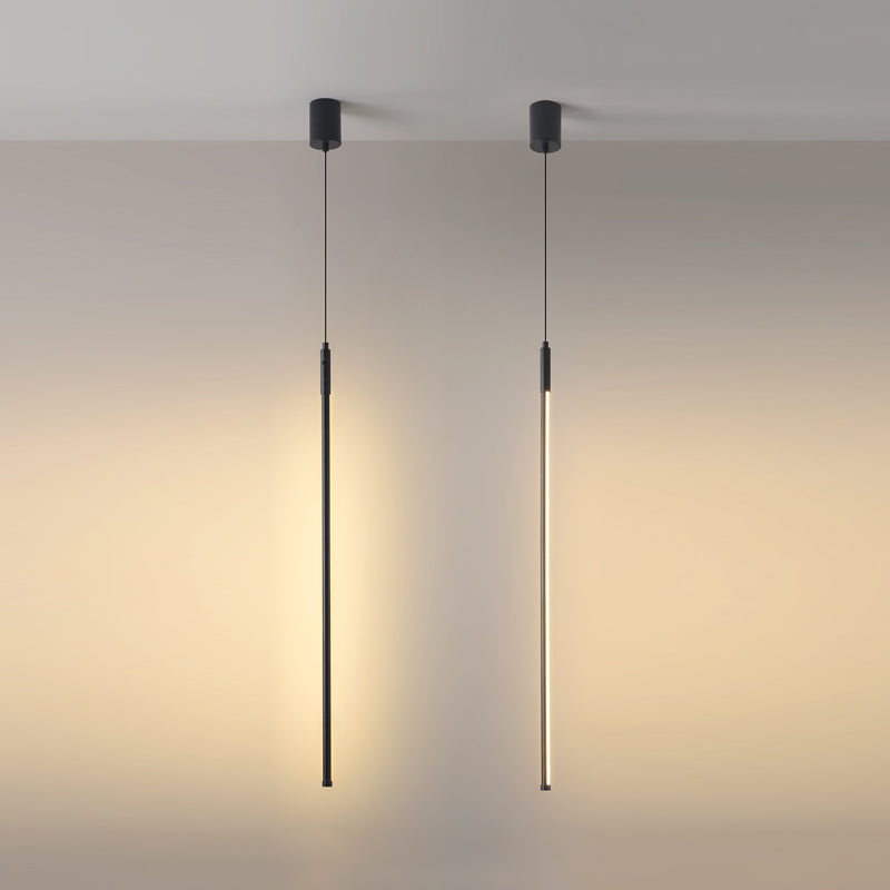 Pendre de style moderne linéaire en métal à 1 lumière pour le restaurant