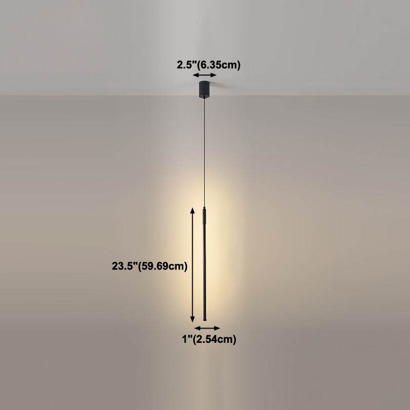 Pendre de style moderne linéaire en métal à 1 lumière pour le restaurant
