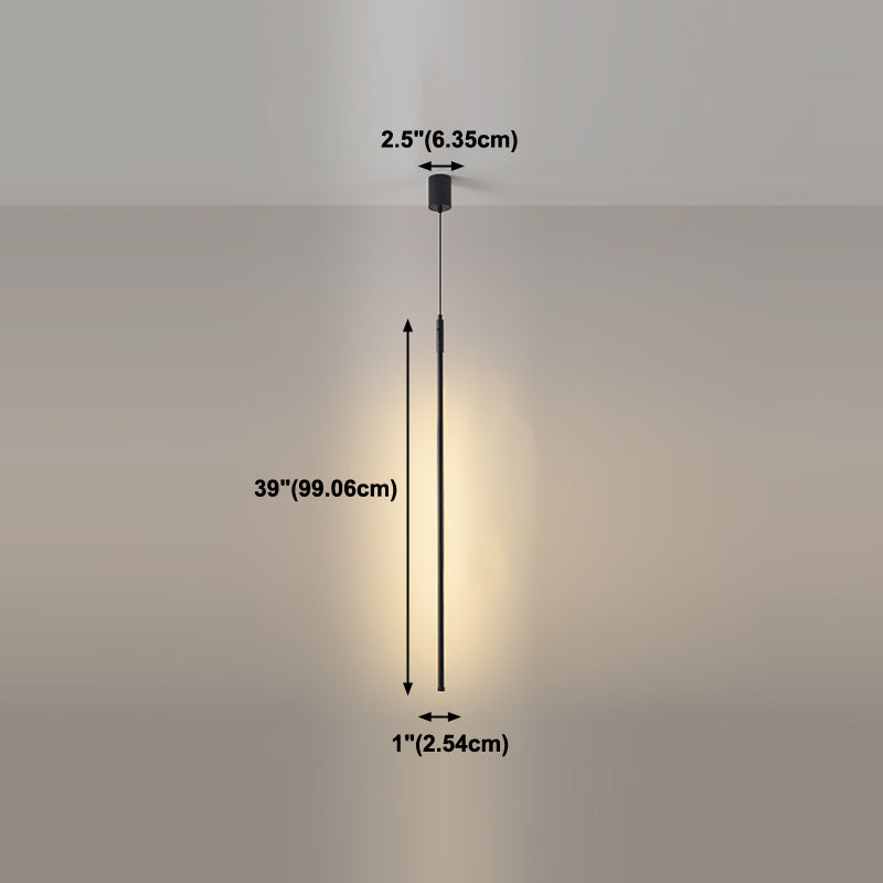 Pendre de style moderne linéaire en métal à 1 lumière pour le restaurant