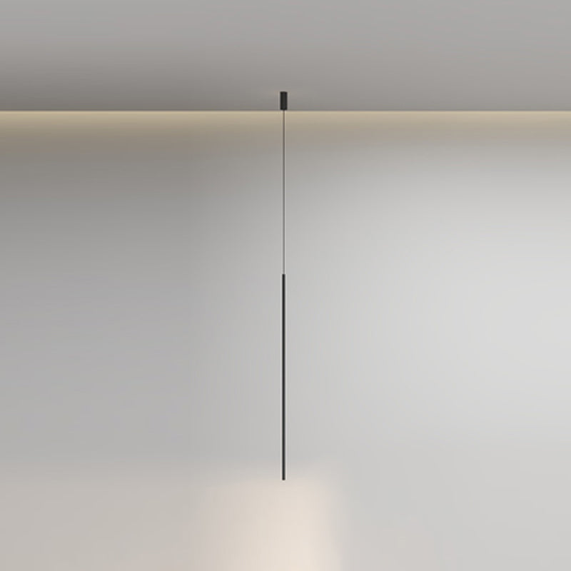 Style moderne linéaire pendant en métal à 1 lumière pour chambre à coucher