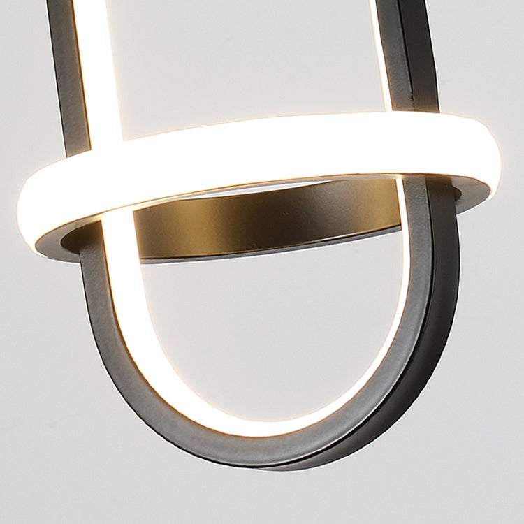 Chambre à coucher lampe suspendue moderne kit d'éclairage pendentif en aluminium linéaire avec 2 lumières