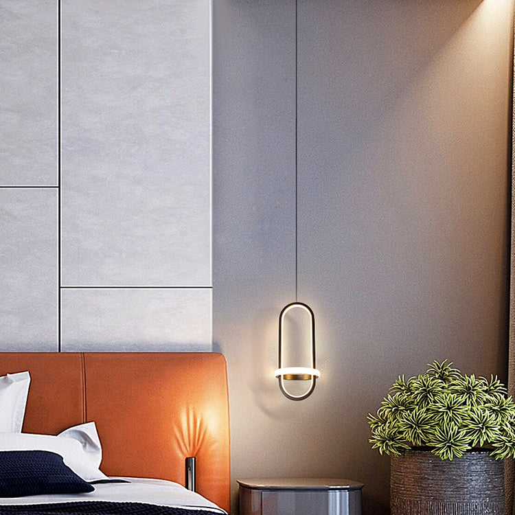 Chambre à coucher lampe suspendue moderne kit d'éclairage pendentif en aluminium linéaire avec 2 lumières