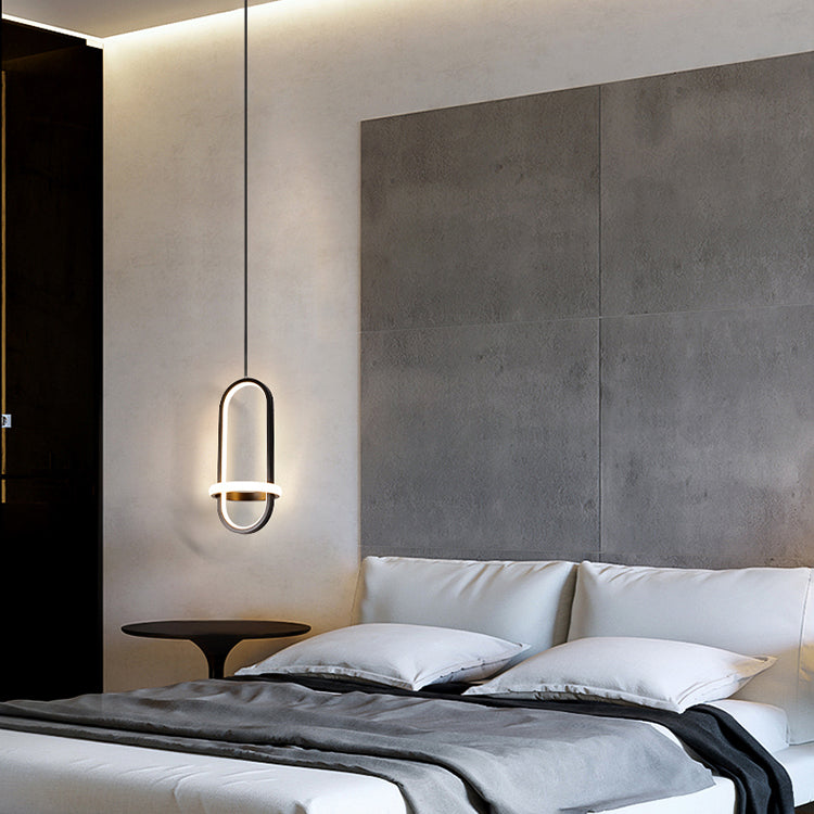 Chambre à coucher lampe suspendue moderne kit d'éclairage pendentif en aluminium linéaire avec 2 lumières