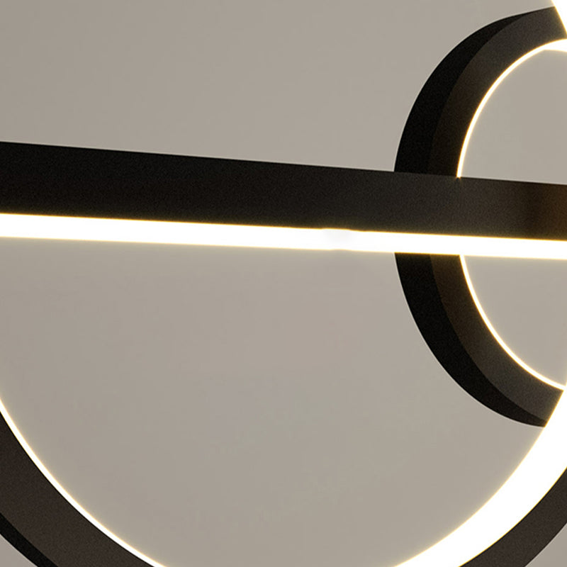 Modern Metal Island Light Fixture Geometry 3-Light LED Hanging Lamp with Acrylic Shade