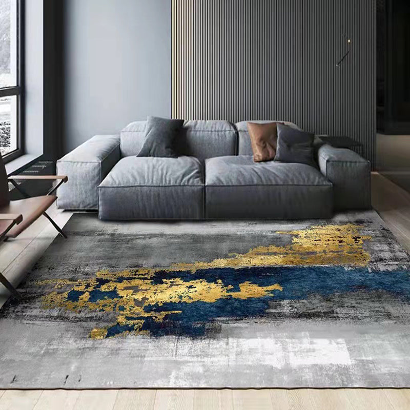 Tapis graphique moderne marron tapis résistant aux taches pour décoration domestique
