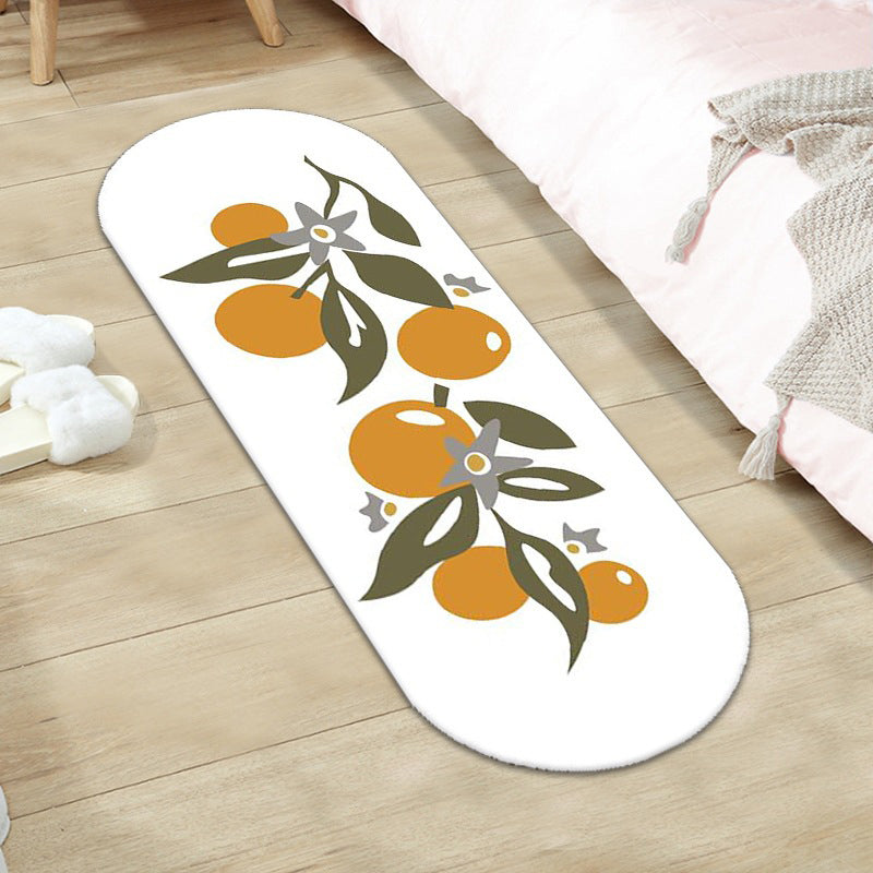 Green Modern Rug Polyester Flower Indoor Rug Washable Rug for Home Decor