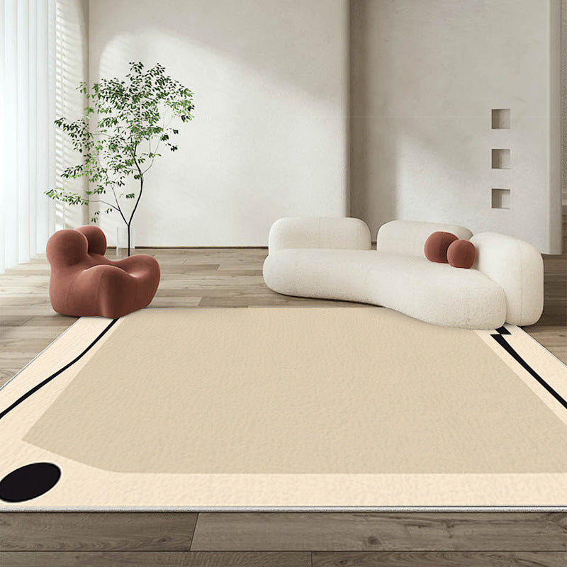 Gray Modern Rug Polyester Simple Rug Non-Slip Backing Rug for Drawing Room