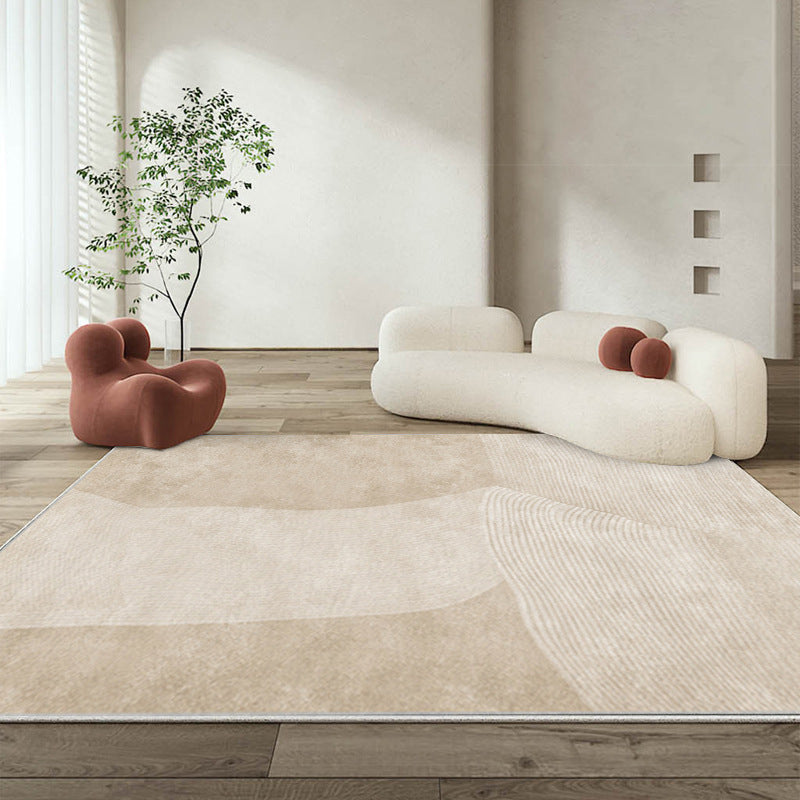 Gray Modern Rug Polyester Simple Rug Non-Slip Backing Rug for Drawing Room