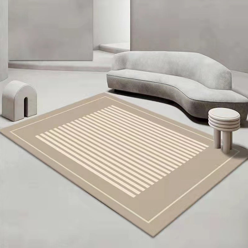 Dark Gray Modern Rug Polyester Color Block Rug Stain Resistant Rug for Drawing Room