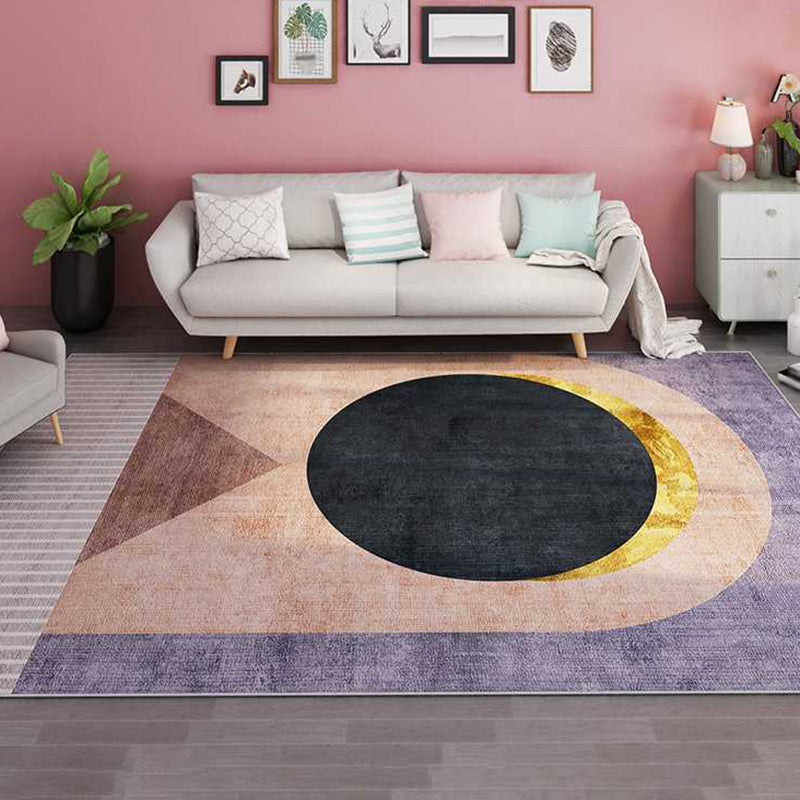 Alfombra de alfombra nórdica de naranja para la alfombra de color de color poliéster para la alfombra lavable para sala de estar