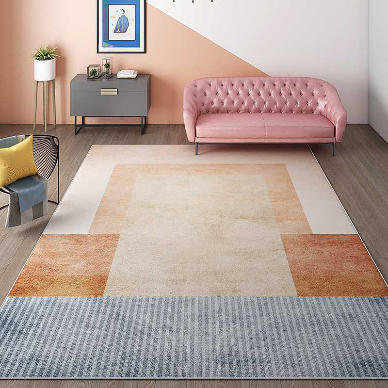 Alfombra de alfombra nórdica de naranja para la alfombra de color de color poliéster para la alfombra lavable para sala de estar