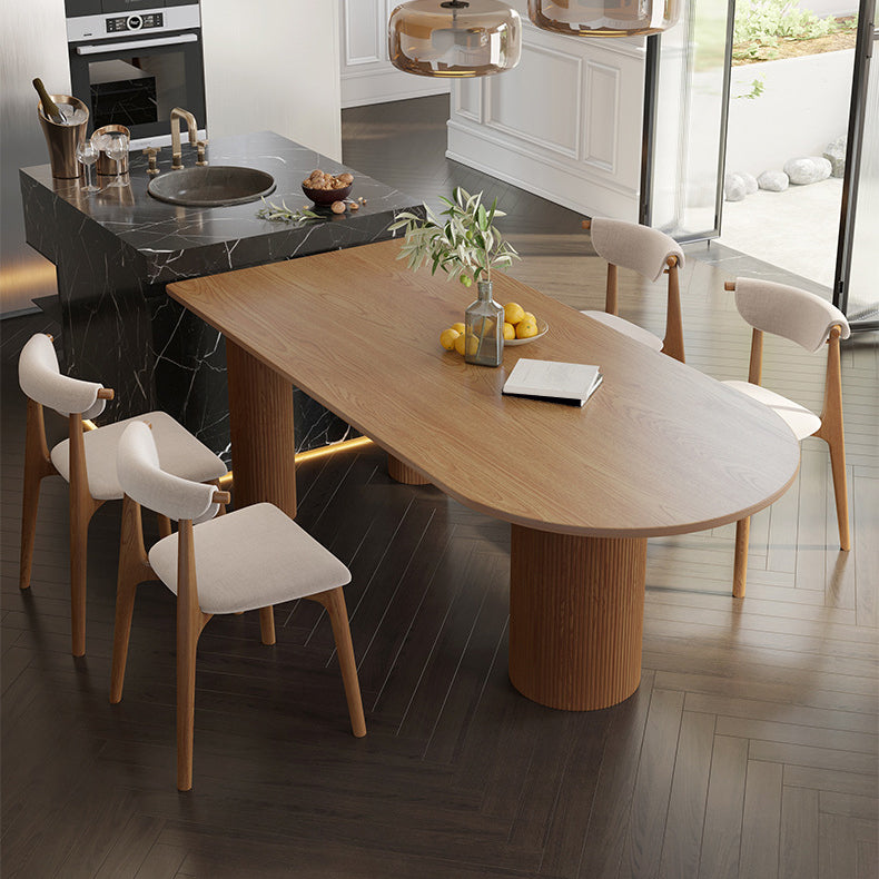 Island Platform Dining Table Contemporary Solid Wood Dining Table