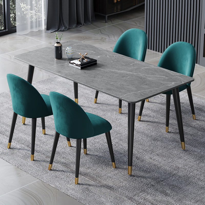 4 Legs Dining Site Table Contemporary Style Stone Dinette Table for Home