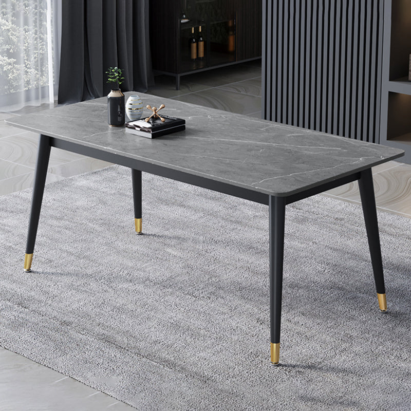 4 Legs Dining Site Table Contemporary Style Stone Dinette Table for Home