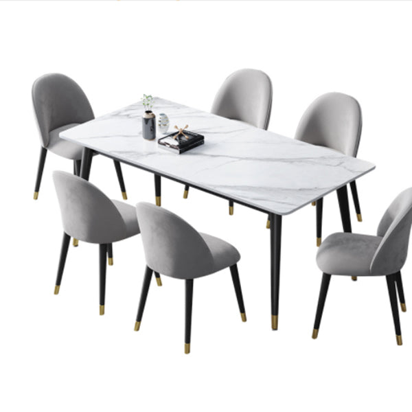 4 Legs Dining Site Table Contemporary Style Stone Dinette Table for Home