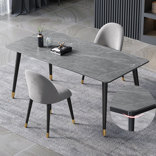 4 Legs Dining Site Table Contemporary Style Stone Dinette Table for Home
