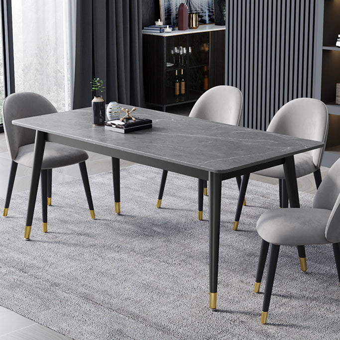 4 Legs Dining Site Table Contemporary Style Stone Dinette Table for Home