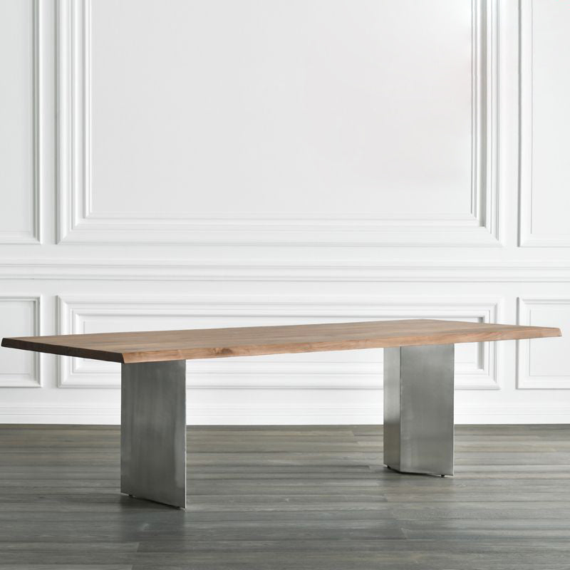 Mesa de comedor glamorosa de forma rectangular Mesa sólida para cocina