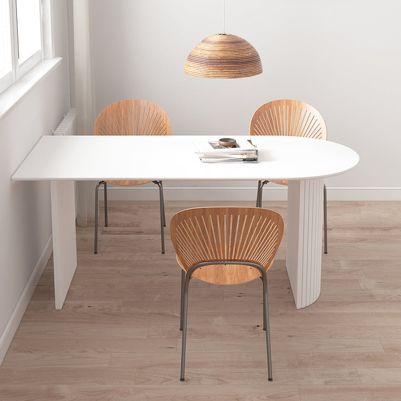 Zeitgenössischer Stil Stein Esstisch Doppelpodest für Esszimmer