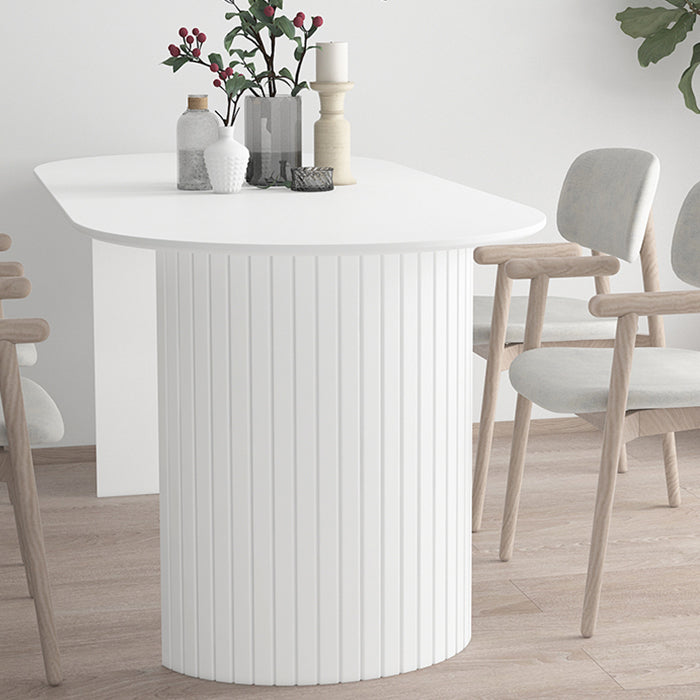 Zeitgenössischer Stil Stein Esstisch Doppelpodest für Esszimmer