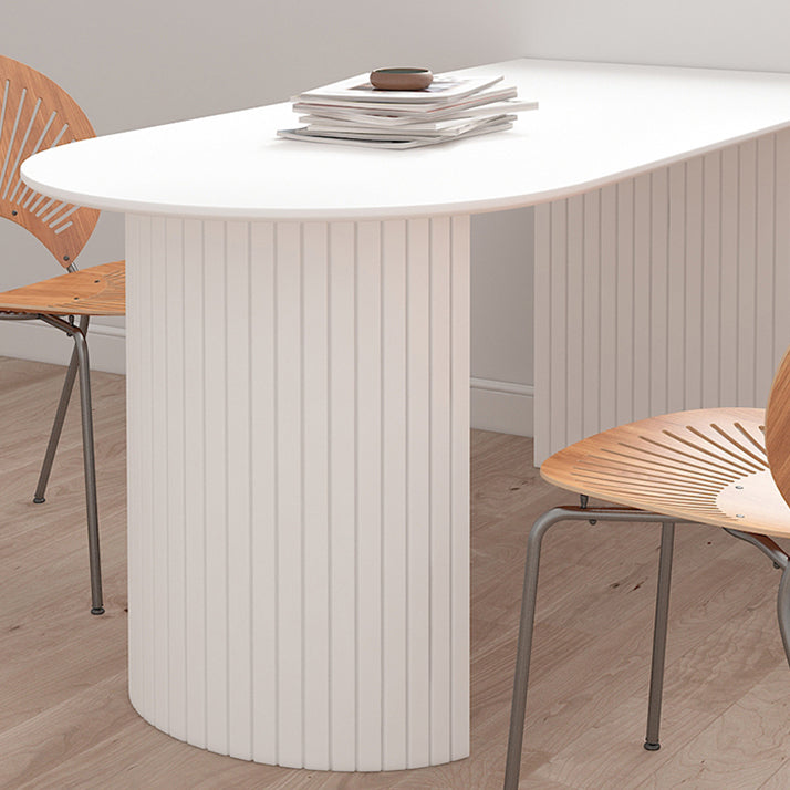 Zeitgenössischer Stil Stein Esstisch Doppelpodest für Esszimmer
