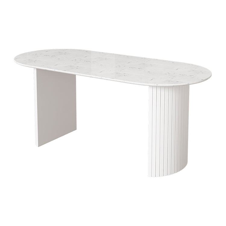 Zeitgenössischer Stil Stein Esstisch Doppelpodest für Esszimmer