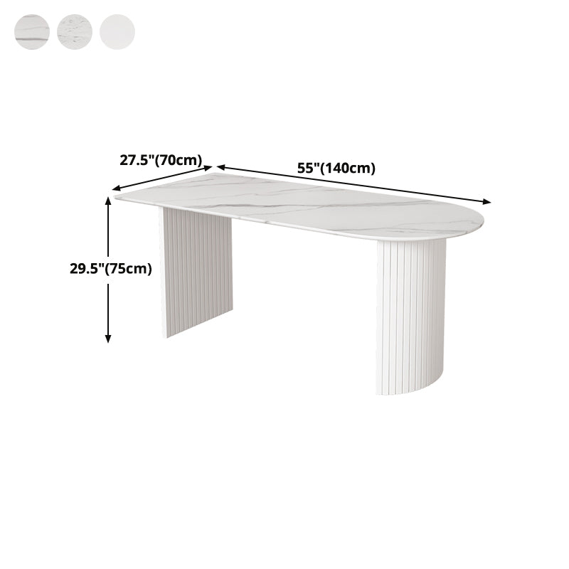 Zeitgenössischer Stil Stein Esstisch Doppelpodest für Esszimmer