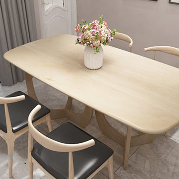 Mesa de comedor de madera sólida Simplicidad Simplicidad Doble pedestal para comedor