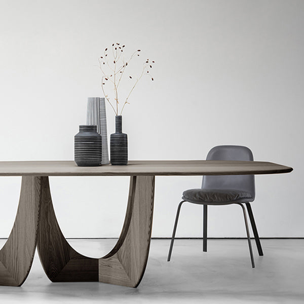Mesa de comedor de madera sólida Simplicidad Simplicidad Doble pedestal para comedor