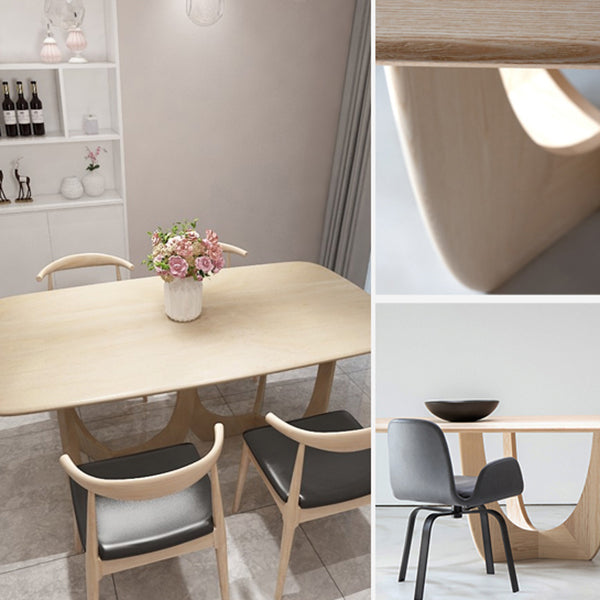 Mesa de comedor de madera sólida Simplicidad Simplicidad Doble pedestal para comedor