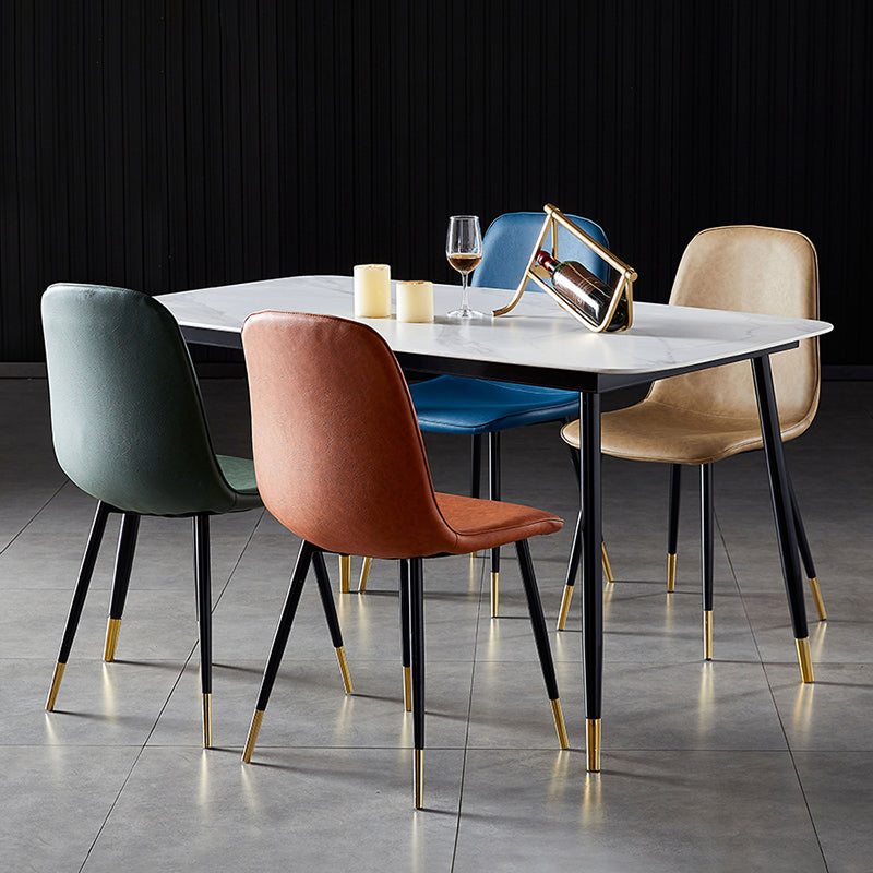 Noordse stijl keuken metalen eetstoelen eetstoel zonder mantel aan de zijkant