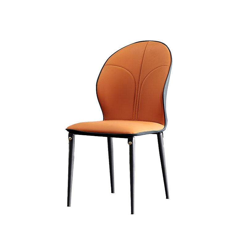 Sillas de comedor de metal de estilo moderno, sillas laterales sin brazos con respaldo de cocina