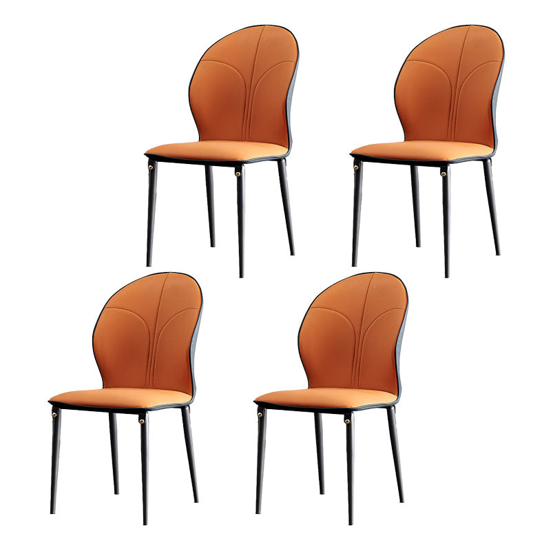 Sillas de comedor de metal de estilo moderno, sillas laterales sin brazos con respaldo de cocina