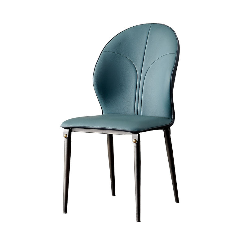 Sillas de comedor de metal de estilo moderno, sillas laterales sin brazos con respaldo de cocina