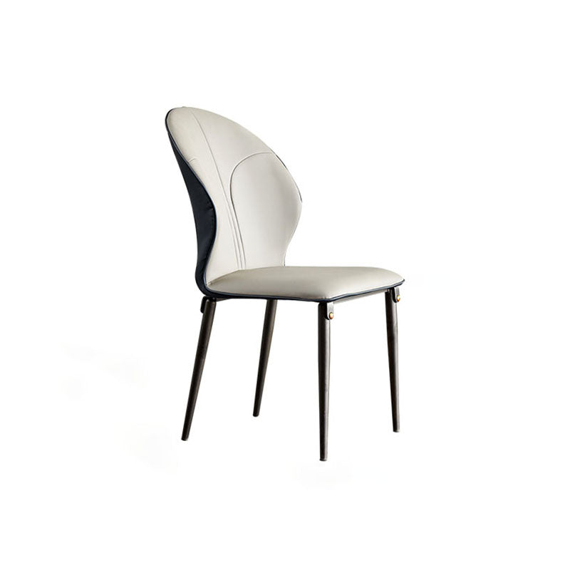 Sillas de comedor de metal de estilo moderno, sillas laterales sin brazos con respaldo de cocina