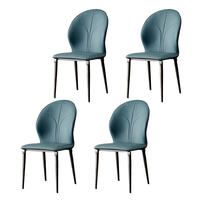 Sillas de comedor de metal de estilo moderno, sillas laterales sin brazos con respaldo de cocina