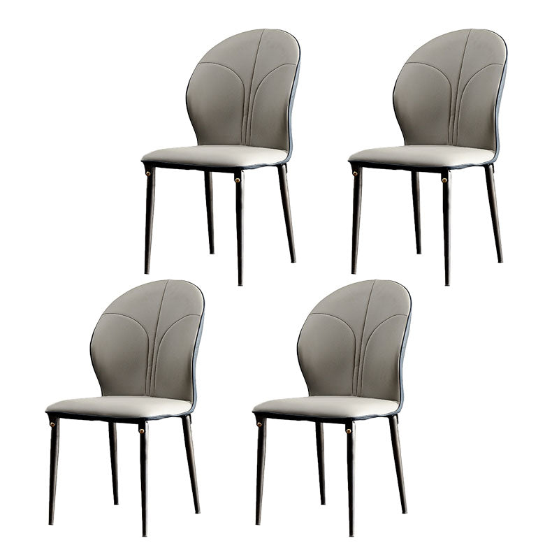 Sillas de comedor de metal de estilo moderno, sillas laterales sin brazos con respaldo de cocina