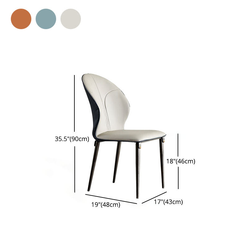 Sillas de comedor de metal de estilo moderno, sillas laterales sin brazos con respaldo de cocina