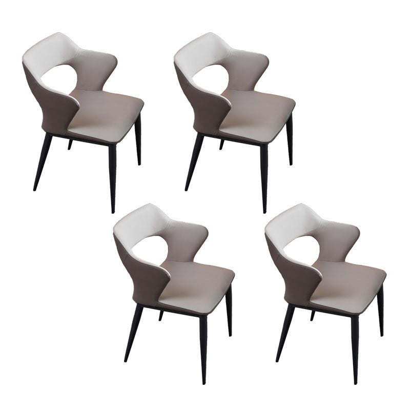 Eigentijdse stijl metalen eetstoelen keuken open achterkant zijstoelen