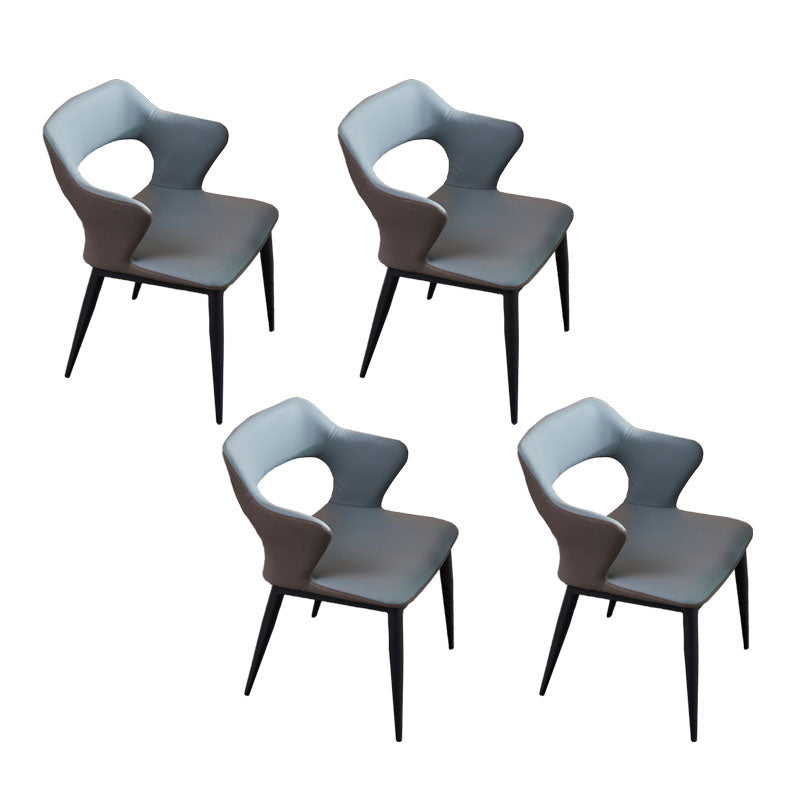 Eigentijdse stijl metalen eetstoelen keuken open achterkant zijstoelen