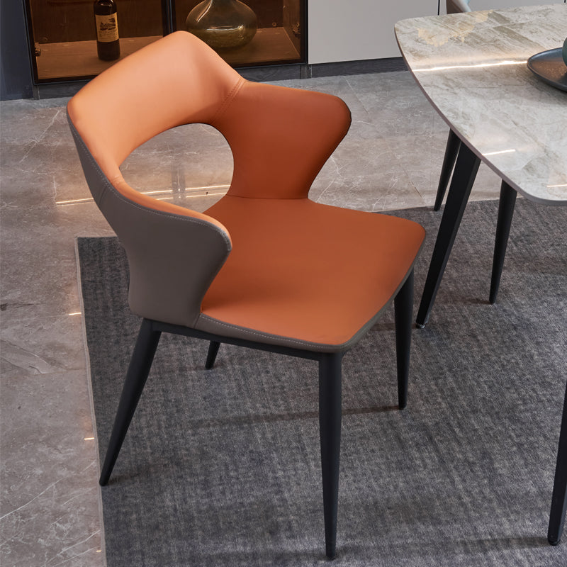 Eigentijdse stijl metalen eetstoelen keuken open achterkant zijstoelen