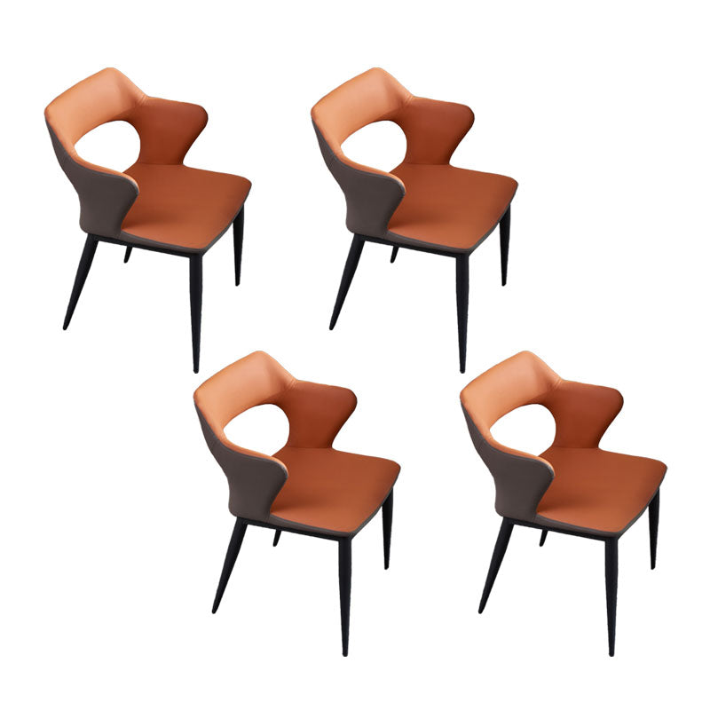 Eigentijdse stijl metalen eetstoelen keuken open achterkant zijstoelen