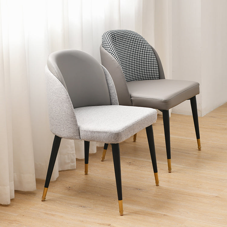 Sillas de comedor sin brazos tapizadas estilo escandinavo con respaldo sólido que cena la silla lateral