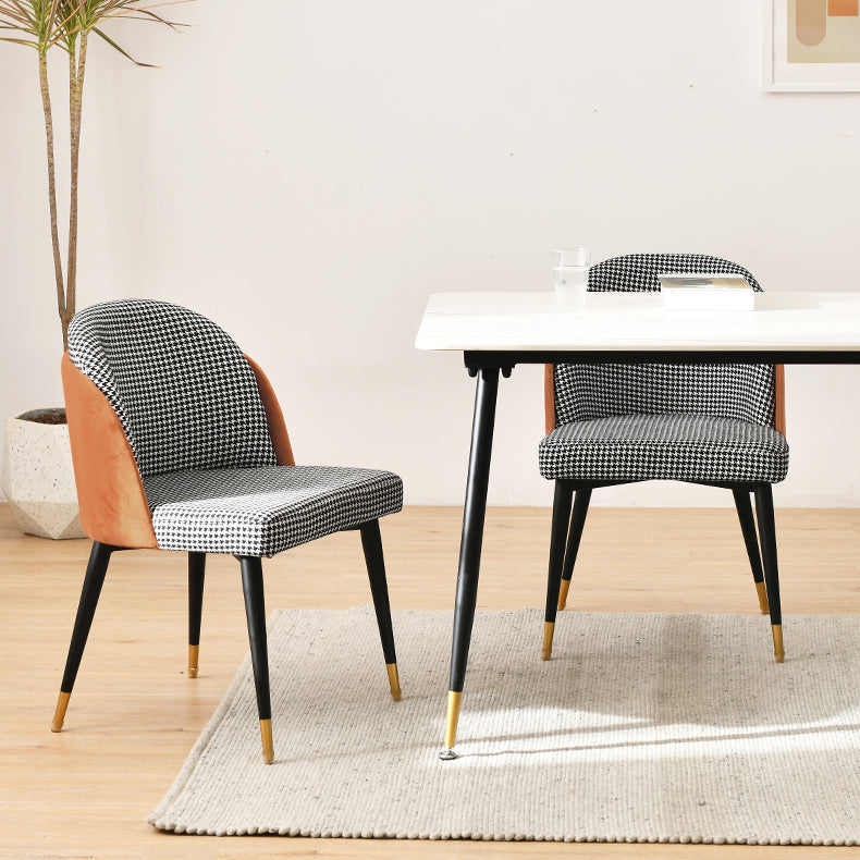 Sillas de comedor sin brazos tapizadas estilo escandinavo con respaldo sólido que cena la silla lateral
