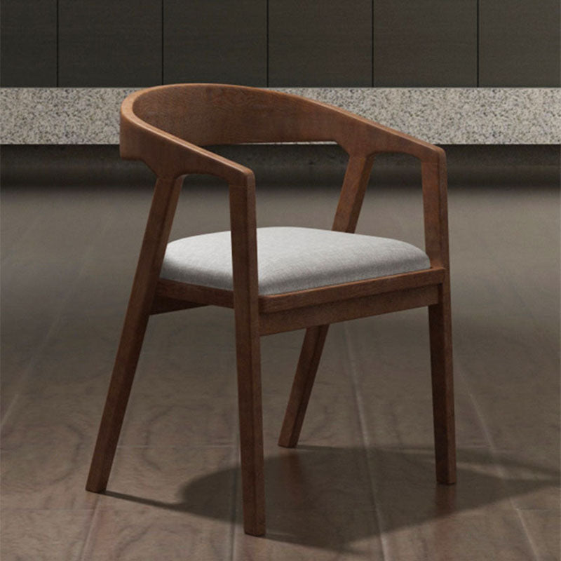 Silla de comedor de estilo tradicional, silla de comedor con brazo de cocina y patas de madera
