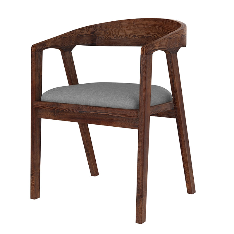 Silla de comedor de estilo tradicional, silla de comedor con brazo de cocina y patas de madera