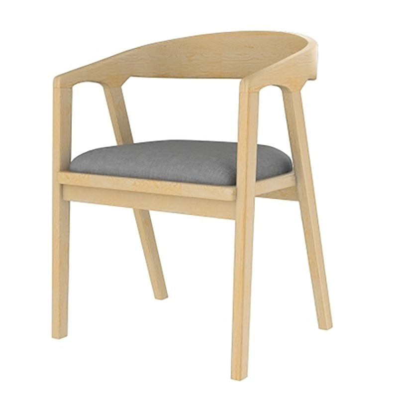 Silla de comedor de estilo tradicional, silla de comedor con brazo de cocina y patas de madera